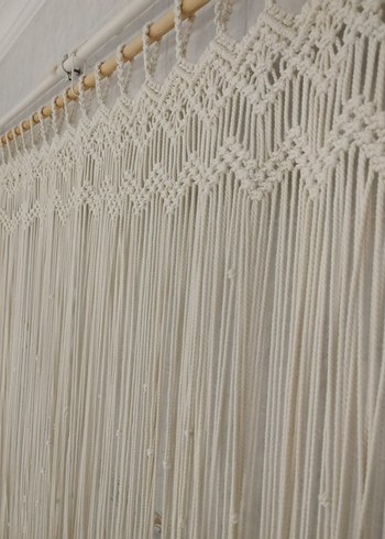 Beyaz Nakışlı Bohem Perde - Görsel 5