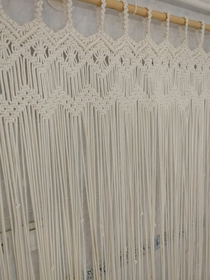 Beyaz Nakışlı Bohem Perde - Görsel 2