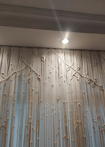 El emeği makrome Bej Nakışlı Bohem Perde - Görsel 10