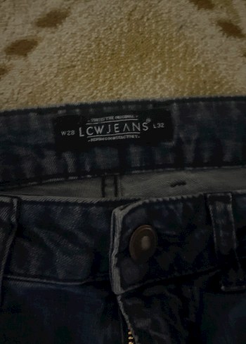 Kadın Mavi Gri Batik Desenli Kemerli Jean - Görsel 3