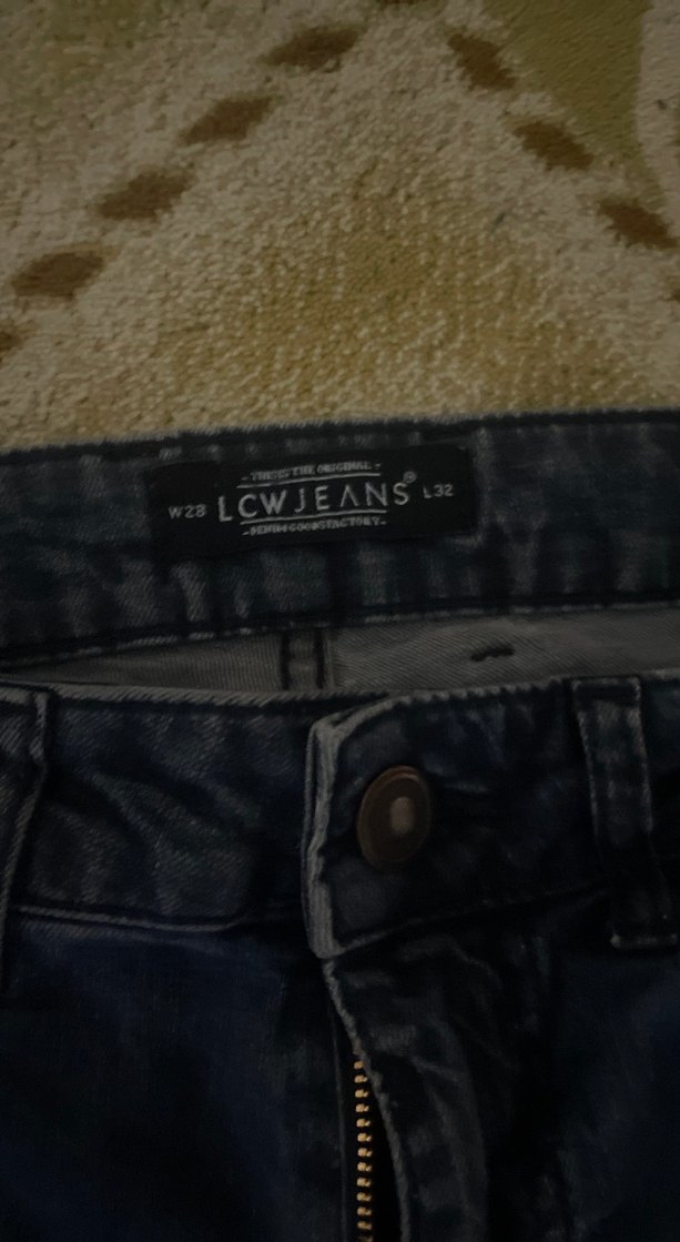 Kadın Mavi Gri Batik Desenli Kemerli Jean - Görsel 3