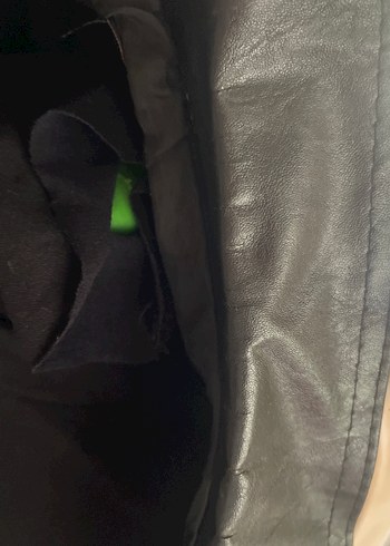 Deri Erkek Ceket, Fermuarlı, Koyu siyah - Görsel 5