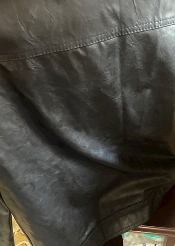 Deri Erkek Ceket, Fermuarlı, Koyu siyah - Görsel 9