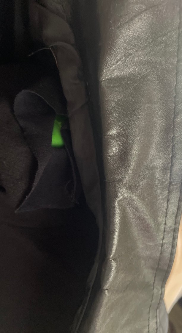 Deri Erkek Ceket, Fermuarlı, Koyu siyah - Görsel 5