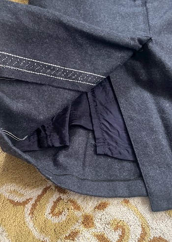 Lacivert Drapeli Uzun Kot Kalem Etek yün etek - Görsel 6