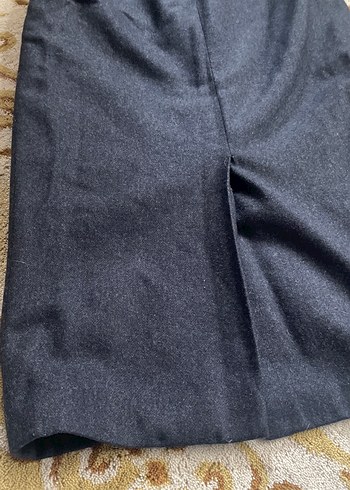 Lacivert Drapeli Uzun Kot Kalem Etek yün etek - Görsel 5