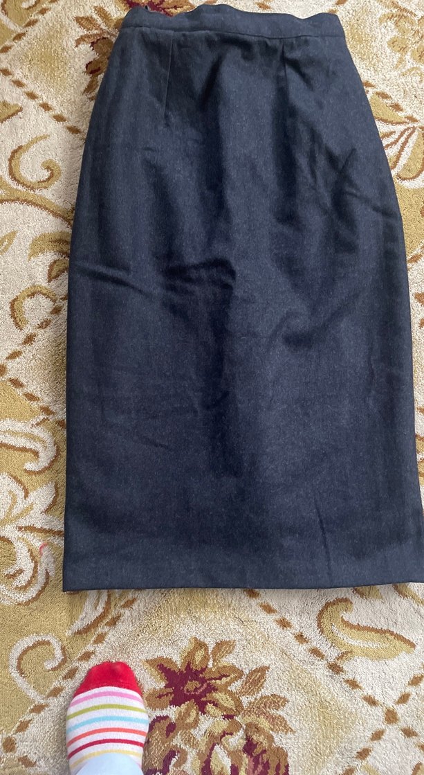 Lacivert Drapeli Uzun Kot Kalem Etek yün etek - Görsel 3