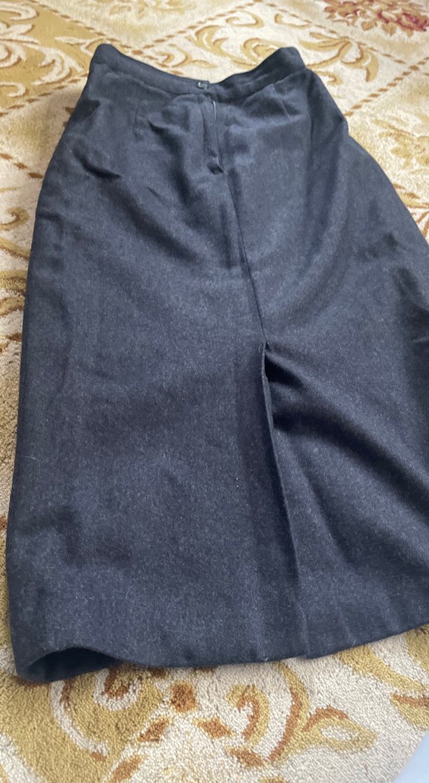 Lacivert Drapeli Uzun Kot Kalem Etek yün etek - Görsel 4