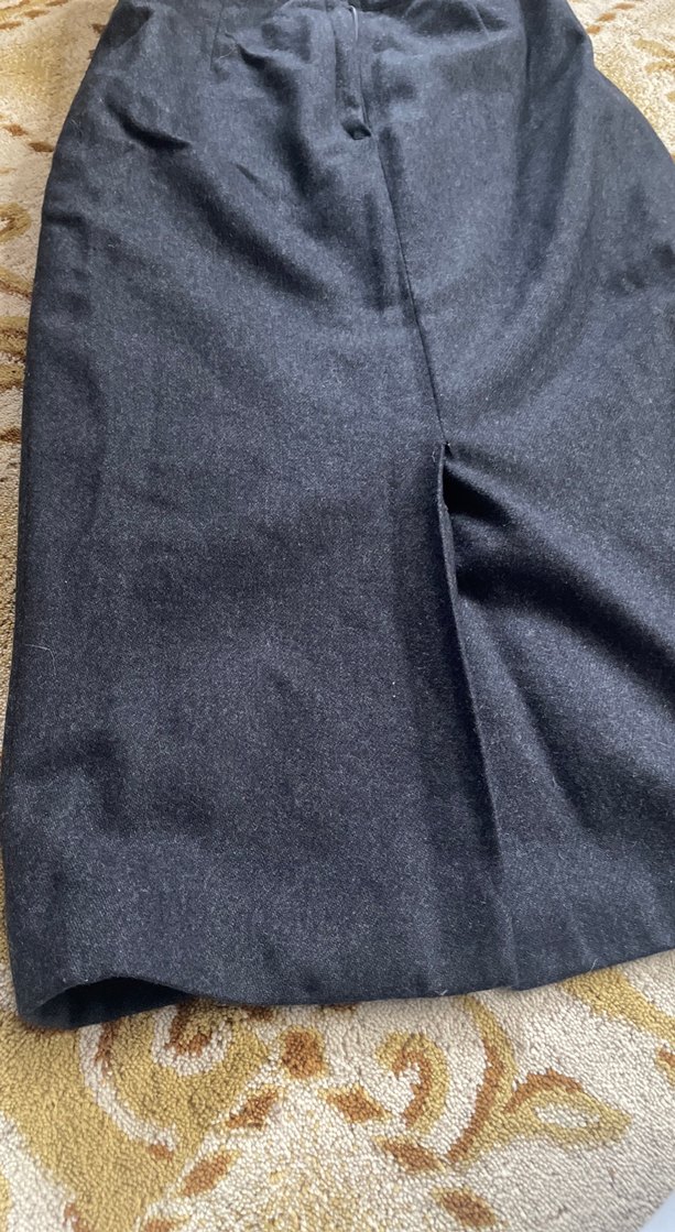 Lacivert Drapeli Uzun Kot Kalem Etek yün etek - Görsel 5