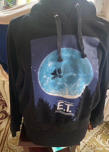 Mavi Baskılı Kadın Sweatshirt E.T. Temalı - Görsel 3