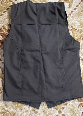 Düğmeli Siyah Kadın Yelek - Görsel 6