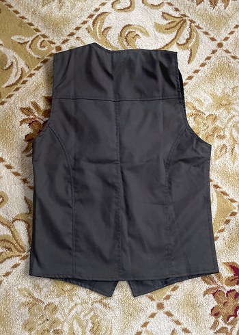 Düğmeli Siyah Kadın Yelek - Görsel 5