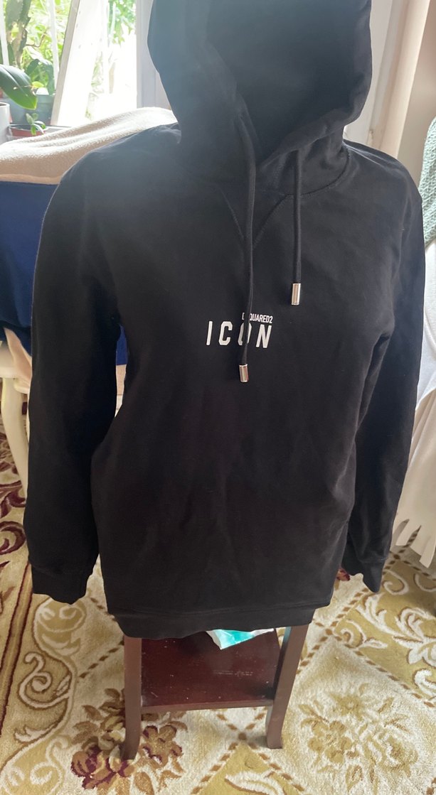 Siyah İkon Baskılı Erkek Sweatshirt - Görsel 3