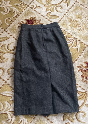 Gri Uzun Drapeli Kadın Kalem Etek - Görsel 5