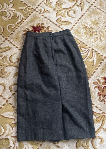 Gri Uzun Drapeli Kadın Kalem Etek - Görsel 4