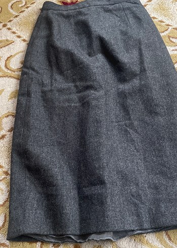 Gri Uzun Drapeli Kadın Kalem Etek - Görsel 2