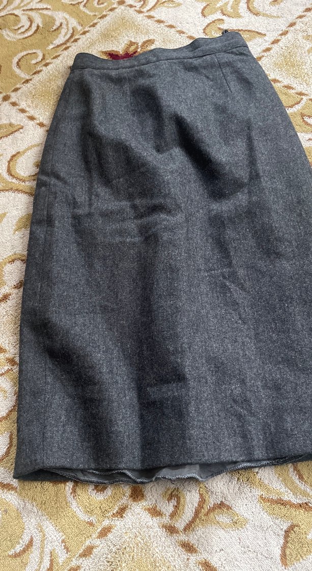 Gri Uzun Drapeli Kadın Kalem Etek - Görsel 3