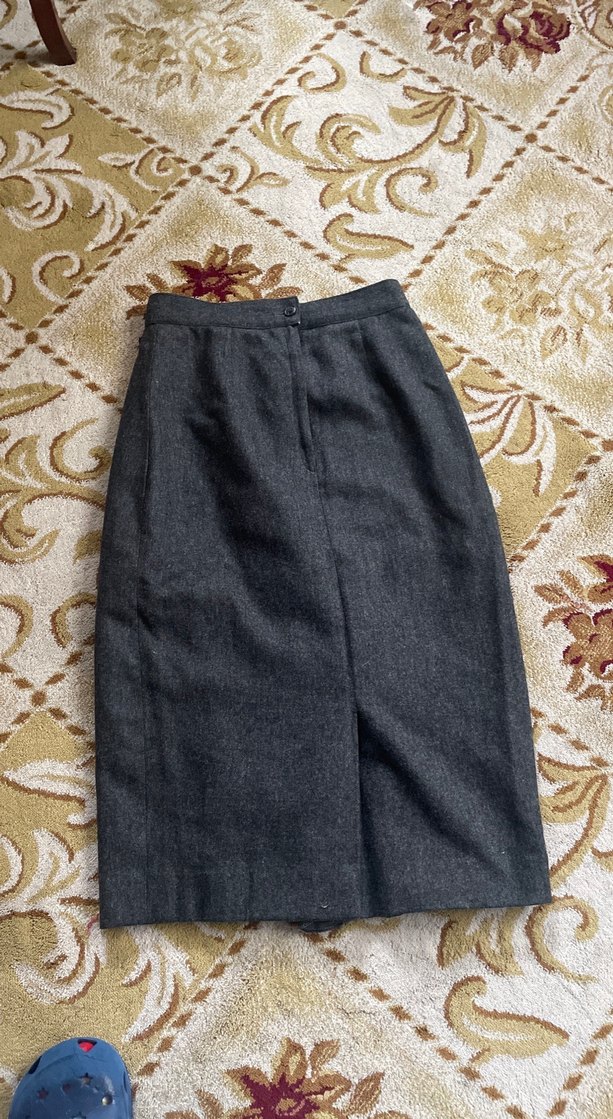 Gri Uzun Drapeli Kadın Kalem Etek - Görsel 5