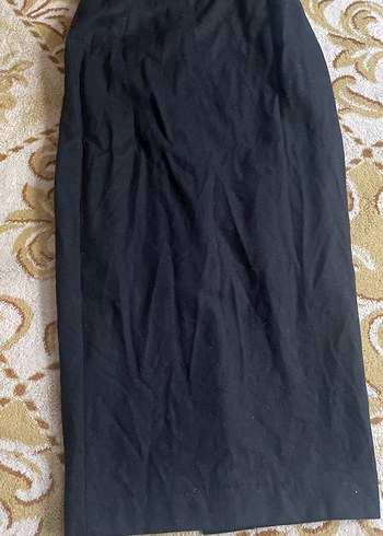 Siyah Drapeli Uzun Kadın Etek.yün etek - Görsel 3