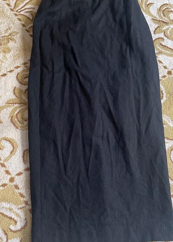 Siyah Drapeli Uzun Kadın Etek.yün etek - Görsel 4