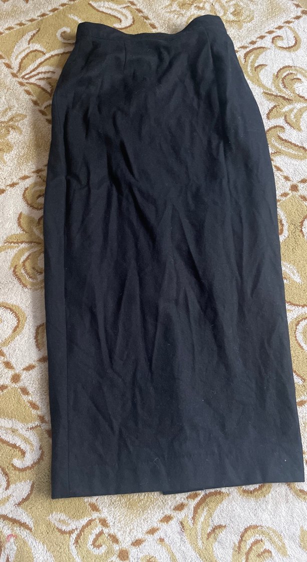 Siyah Drapeli Uzun Kadın Etek.yün etek - Görsel 3