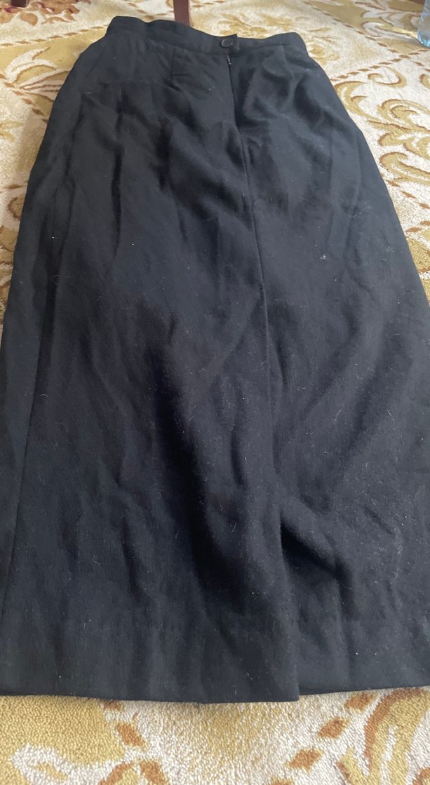 Siyah Drapeli Uzun Kadın Etek.yün etek - Görsel 5