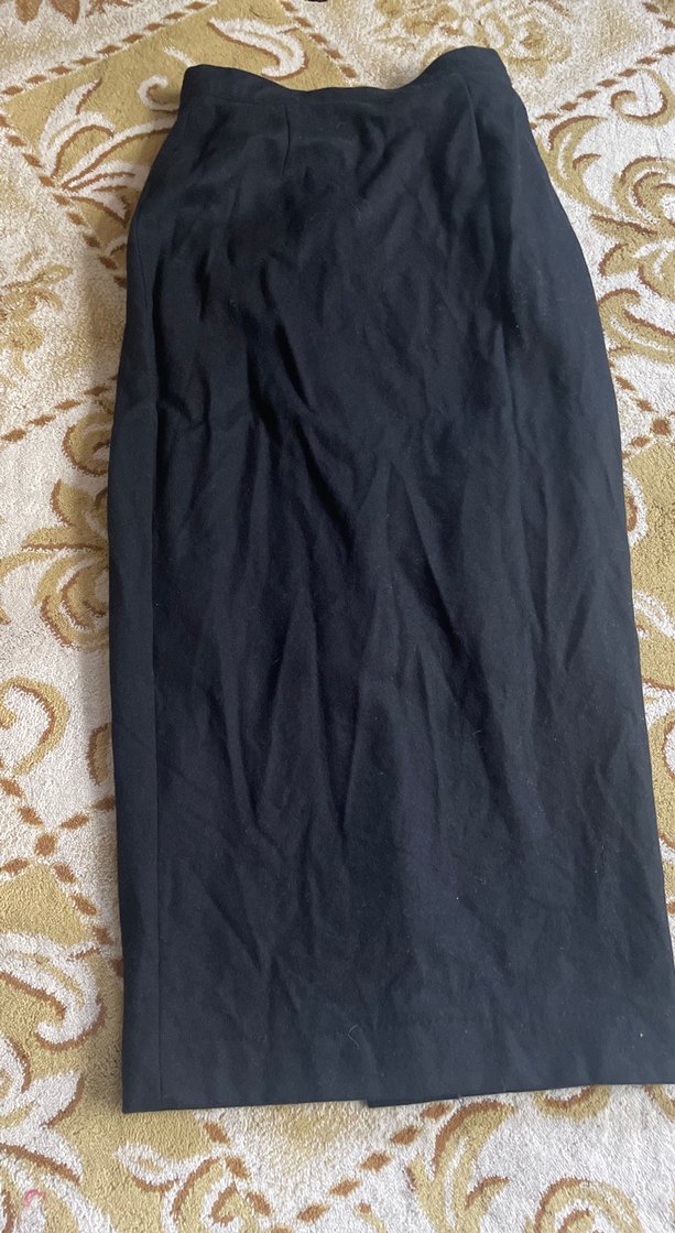 Siyah Drapeli Uzun Kadın Etek.yün etek - Görsel 4