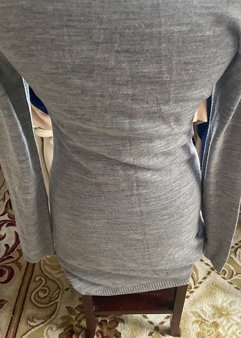 Gri Desenli Uzun Kollu Triko Elbise - Görsel 6