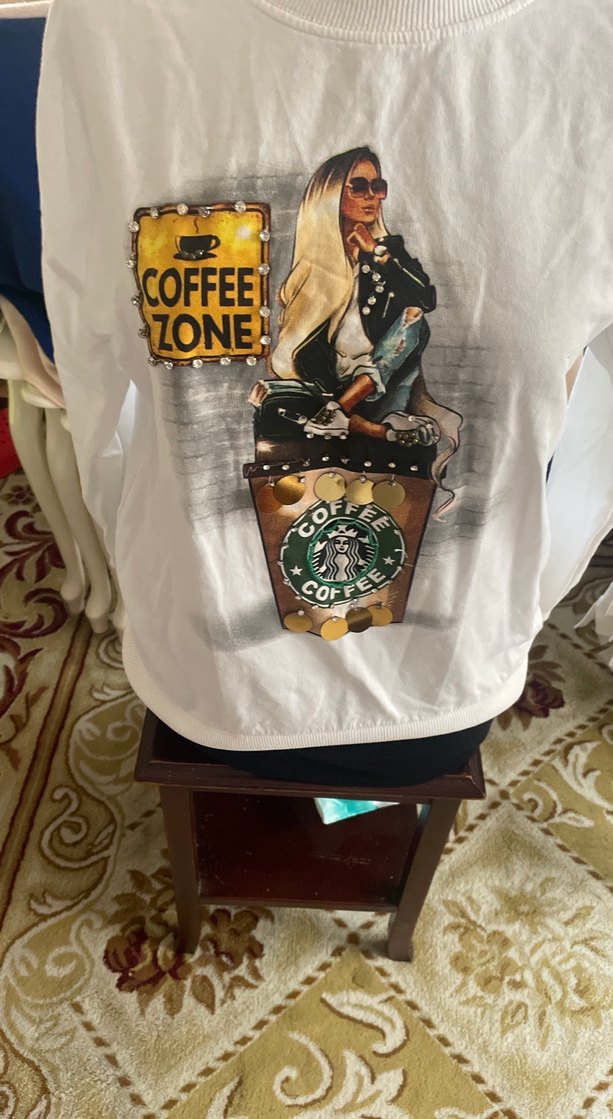 Beyaz Baskılı Uzun Kollu Kadın Tişört - Görsel 2