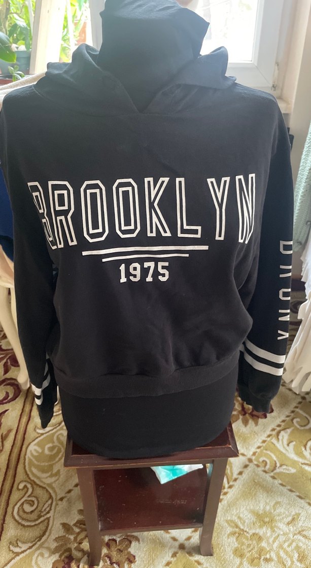 Siyah Brooklyn Baskılı Kadın Sweatshirt - Görsel 2