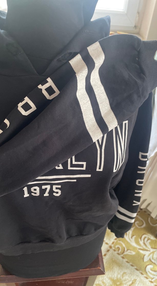 Siyah Brooklyn Baskılı Kadın Sweatshirt - Görsel 3