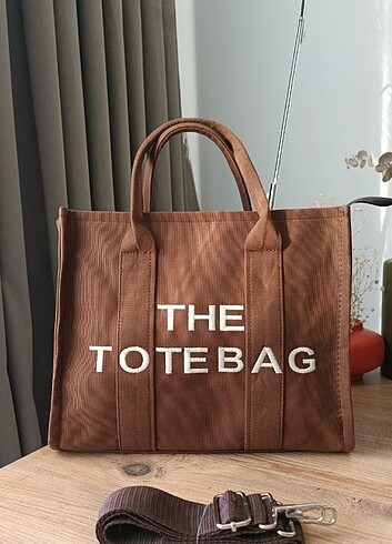 The Tote Bag kahverengi çanta Büyük boy