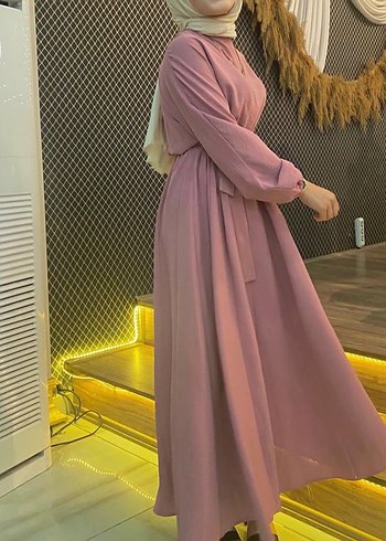Pembe Uzun Salaş Kadın Elbise