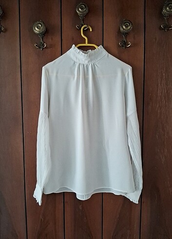 Sateen uzun kollu bluz
