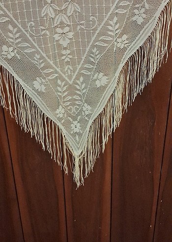  Beden Bej Dantel Detaylı Kadın Şal