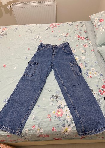 H&M Mavi Bol Kesim Midi Kadın Kot Pantolon