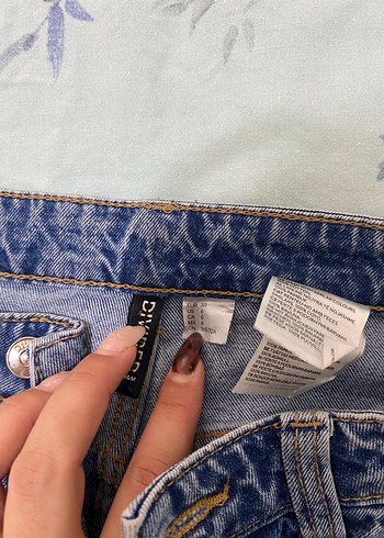 38 Beden Mavi Bol Kesim Midi Kadın Kot Pantolon