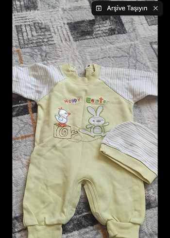 Nakışlı Bebek Uyku Tulumu ve Şapka Seti - Görsel 2