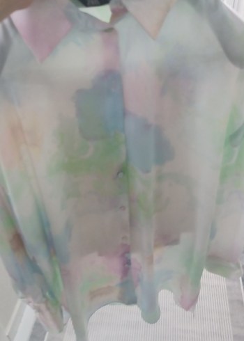Zara Kadın Bohem Uzun Kollu Pastel Batik Gömlek