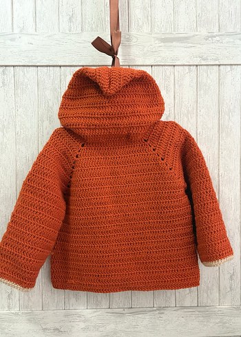 Bohem Tarzı Kahverengi Örgü Erkek Çocuk Hırka - Görsel 5