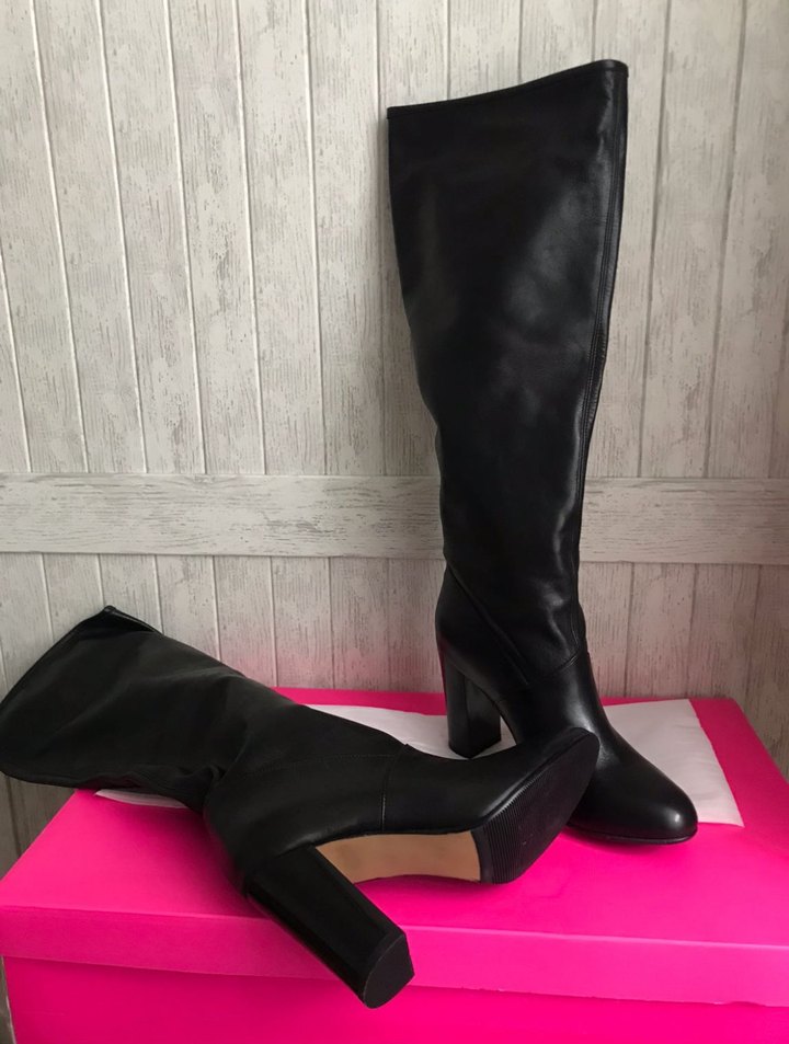 Siyah Deri Topuklu Çizme - Görsel 3
