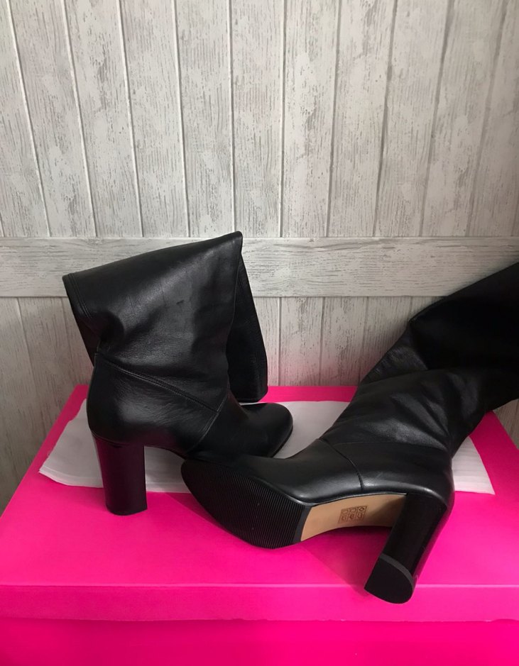 Siyah Deri Topuklu Çizme - Görsel 4