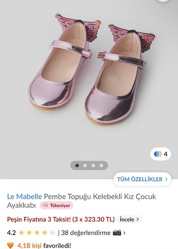 Kız Çocuk Parlak Pembe Tokalı Babet - Görsel 5