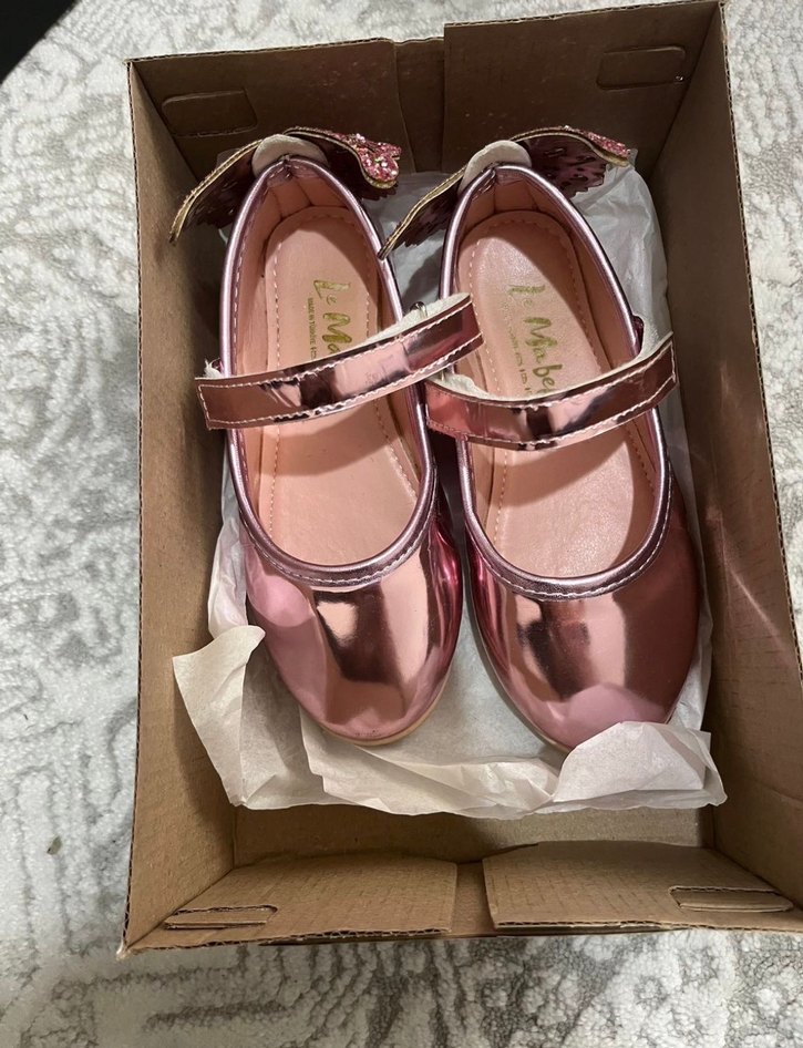 Kız Çocuk Parlak Pembe Tokalı Babet - Görsel 4