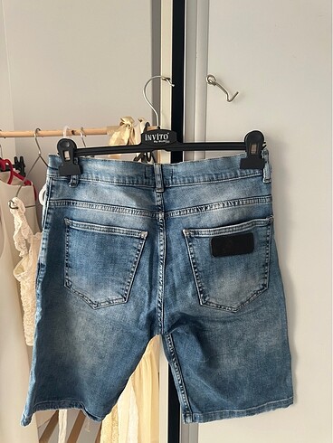 Erkek marka kot şort - Görsel 3