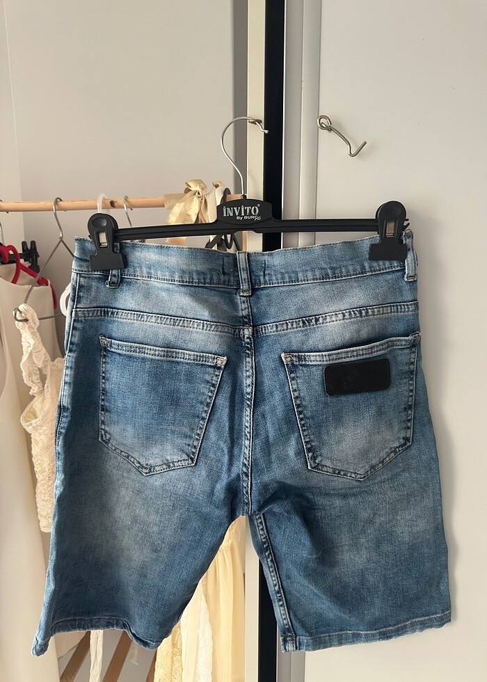 Erkek marka kot şort - Görsel 3