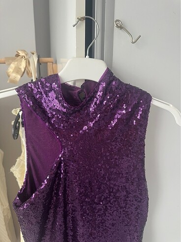 Mor payetli abiye - Görsel 5