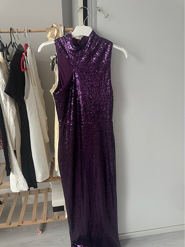 Mor payetli abiye - Görsel 6