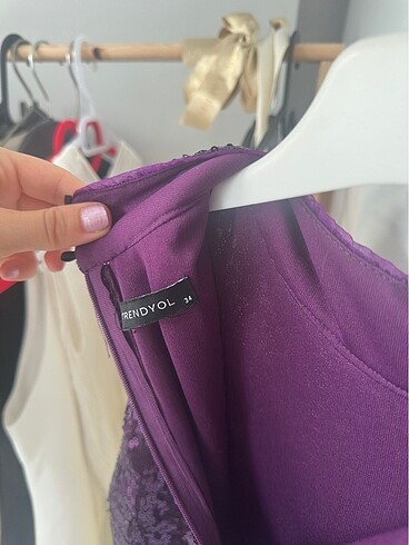 Mor payetli abiye - Görsel 7