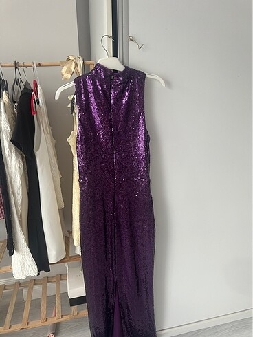 Mor payetli abiye - Görsel 8